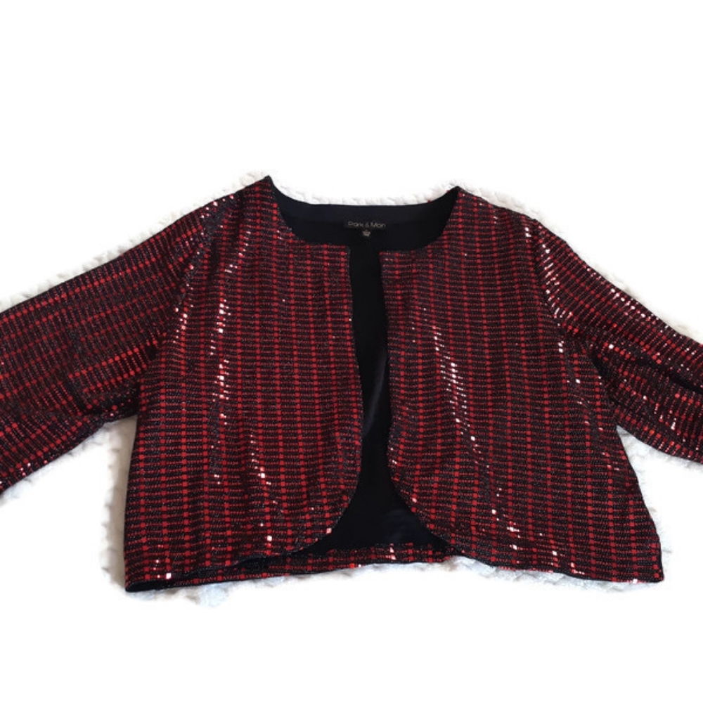 Park & Main Women's Sequins red and black Blazer